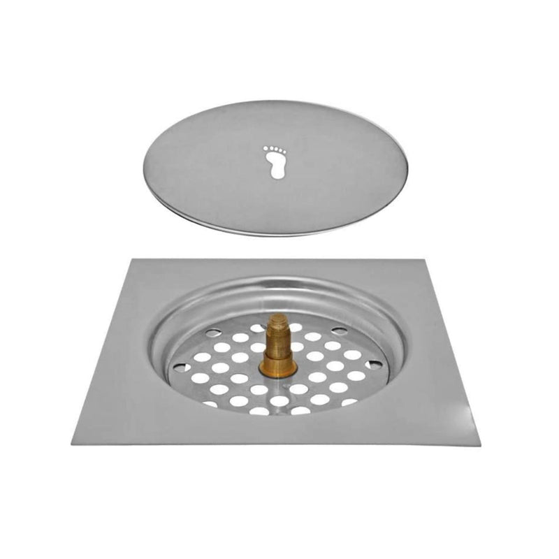 Ralo Inteligente Banheiro Click Inox Quadrado Lavabo 10x10cm