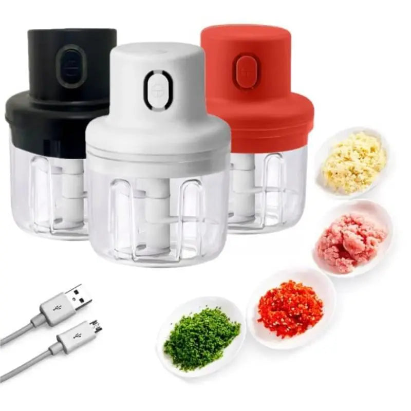 Mini Electric Food Processor 250ml Cordless Rechargeable Shredder Kitchen Utensilio