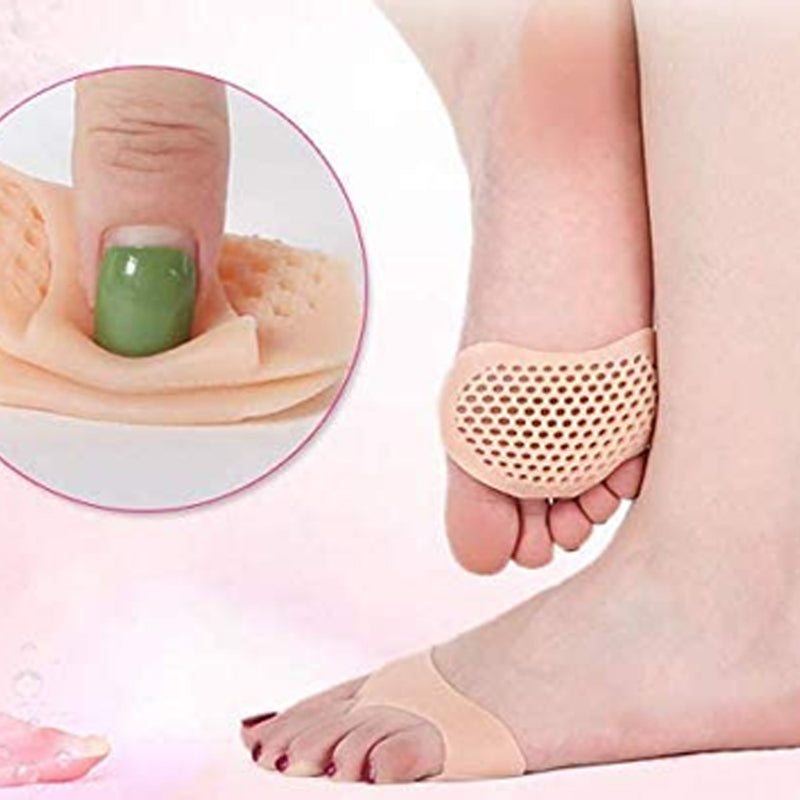 Par de Meia Palmilha Ortopedica Protetor para os Pes Almofada Silicone Gel Tiptoe