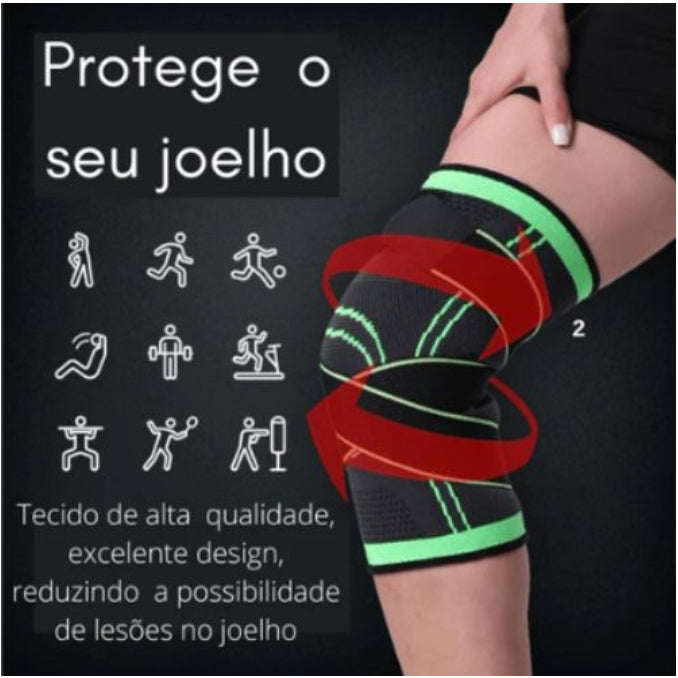 Kit 2 Joelheira Estabilizadora Compressão 360º Ajustável Ortopédica Musculação Esportiva