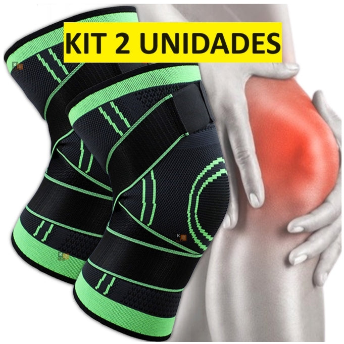 Kit 2 Joelheira Estabilizadora Compressão 360º Ajustável Ortopédica Musculação Esportiva