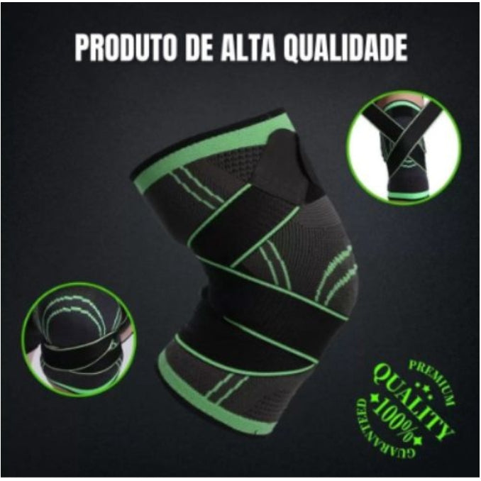 Kit 2 Joelheira Estabilizadora Compressão 360º Ajustável Ortopédica Musculação Esportiva